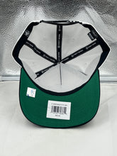 Load image into Gallery viewer, Miami Heat NBA '47 Brand White Two Tone Script Hitch Adjustable Snapback Hat laid flat to show off the fabric quality and adjustable strap.
