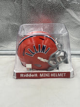 Load image into Gallery viewer, Illinois Fighting Illini NCAA Throwback Riddell Speed Orange Mini Helmet showcasing the school colors and nostalgic design for collectors and fans.