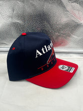 Load image into Gallery viewer, Side view of the Atlanta Braves MLB '47 Brand Blue Two Tone Hitch Adjustable Snapback Hat showcasing its two-tone blue color scheme, a must-have Atlanta Braves hat for every fan.