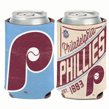 Load image into Gallery viewer, Philadelphia Phillies MLB 2-Sided Koozies Coozies Can Cooler by WinCraft featuring vibrant team colors and iconic Phillies logo for refreshing drink enjoyment.