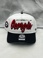 Load image into Gallery viewer, Georgia Bulldogs NCAA '47 Brand White TT Script Hitch Adjustable Snapback Hat showcasing a stylish white design with iconic Georgia Bulldogs logo in script, perfect for fans supporting their team.