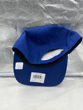 Load image into Gallery viewer, Close-up of the Buffalo Bills NFL '47 Blue Overhand Script Rope Hitch Snapback Adjustable Hat, highlighting the iconic Buffalo Bills script logo on the front.