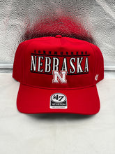 Load image into Gallery viewer, Nebraska Cornhuskers NCAA '47 Brand Red Hitch Adjustable Snapback Hat showcasing vibrant red color and team logo for passionate fans.