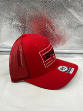 Load image into Gallery viewer, Louisville Cardinals NCAA '47 Brand Red Trucker Mesh Adjustable Snapback Hat showcasing the iconic logo for college sports fans.