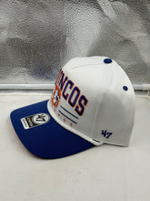 Load image into Gallery viewer, Side profile of the Denver Broncos NFL '47 Throwback White TT Hitch Rope Snapback Adjustable Hat showcasing the adjustable strap, ideal for fans looking for comfort in their Denver Broncos hat.