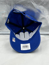 Load image into Gallery viewer, SMU Mustangs NCAA '47 Brand Blue Clean Up Adjustable Strapback Hat worn by a fan at a sports event, displaying team spirit.