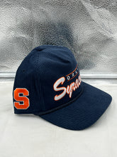 Load image into Gallery viewer, Side view of the Syracuse Orange NCAA '47 Brand Corduroy Blue Hitch Adjustable Snapback Hat highlighting the adjustable snapback closure.