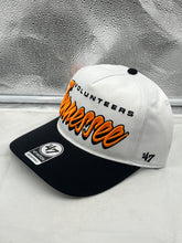 Load image into Gallery viewer, Close-up of the Tennessee Volunteers NCAA '47 Brand White Two Tone Hitch Adjustable Snapback Hat emphasizing quality materials and adjustable snapback closure.