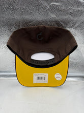 Load image into Gallery viewer, Back view of the San Diego Padres MLB '47 Brand Brown Hitch Adjustable Snapback Hat, showing the adjustable strap and unique style, perfect for showing team pride as a San Diego Padres hat.