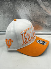 Load image into Gallery viewer, Back view of the Tennessee Volunteers NCAA '47 Throwback White Hitch Snapback Adjustable Hat illustrating the snug fit and retro design.