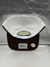 Load image into Gallery viewer, Side angle of the San Diego Padres MLB '47 Brand White Script Rope Hitch Adjustable Snapback Hat, emphasizing the adjustable snapback feature for comfort and fit as a perfect San Diego Padres hat.