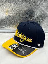 Load image into Gallery viewer, Michigan Wolverines NCAA '47 Brand Navy Two Tone MVP DV Adjustable Snapback Hat - Casey's Sports Store