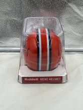 Load image into Gallery viewer, Detail view of Illinois Fighting Illini NCAA Throwback Riddell Speed Orange Mini Helmet highlighting high-quality craftsmanship and vintage team design for avid supporters.
