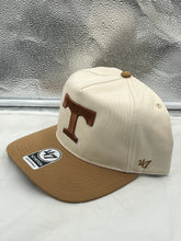 Load image into Gallery viewer, Tennessee Volunteers NCAA '47 Natural Two Tone Hitch Adjustable Snapback Hat worn by a fan at a game, highlighting its comfortable fit and spirited style.