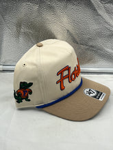 Load image into Gallery viewer, Florida Gators NCAA '47 Brand Natural Script Rope Hitch Adjustable Hat modeled on a person, demonstrating its comfortable fit and stylish look.