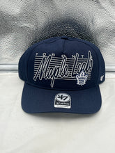 Load image into Gallery viewer, Toronto Maple Leafs NHL '47 Navy Script Hitch Rope Adjustable Snapback Hat showcasing premium quality and embroidered script logo.