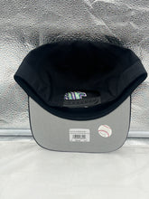 Load image into Gallery viewer, Close-up of the Tampa Bay Rays MLB '47 Brand Throwback Black Hitch Adjustable Snapback Hat logo.