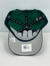 Load image into Gallery viewer, Close-up view of the New York Jets NFL '47 Throwback Green Two Tone Hitch Snapback Adjustable Hat highlighting the adjustable strap and classic Jets logo for stylish fan wear.