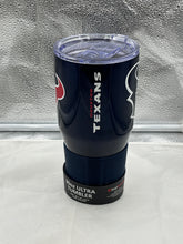 Load image into Gallery viewer, Durable Houston Texans NFL 30oz Blue Tumbler Cup by Logo Brands featuring double-wall vacuum insulation to keep drinks hot or cold, ideal for loyal Texans fans.