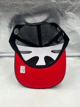 Load image into Gallery viewer, Close-up of the Gonzaga Bulldogs NCAA '47 Brand Navy Blue Trucker Mesh Adjustable Hat highlighting the adjustable snapback and high-quality materials for comfort and durability.