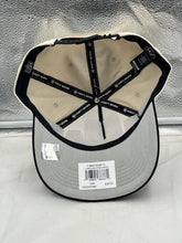 Load image into Gallery viewer, Carolina Panthers NFL '47 Natural Two Tone Script Hitch Snapback Adjustable Hat on a table, showing breathable fabric for comfort.