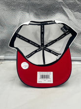 Load image into Gallery viewer, Stylish Atlanta Braves MLB '47 Brand White TT Script Hitch Adjustable Snapback Hat shown on a model, highlighting the adjustable fit and comfortable wear.