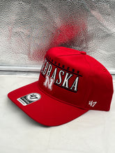 Load image into Gallery viewer, Close-up view of Nebraska Cornhuskers NCAA '47 Brand Red Hitch Adjustable Snapback Hat highlighting its adjustable snapback design for a customized fit.