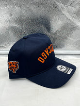 Load image into Gallery viewer, Front view of Chicago Bears NFL '47 Brand Navy Reversed Script Hitch Snapback Adjustable Hat featuring bold logo for loyal fans.