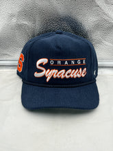 Load image into Gallery viewer, Syracuse Orange NCAA '47 Brand Corduroy Blue Hitch Adjustable Snapback Hat showcasing its stylish corduroy texture and vibrant blue color.