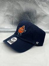 Load image into Gallery viewer, Close-up view of the Syracuse Orange NCAA '47 Brand Throwback Navy Clean Up Adjustable Strapback Hat highlighting the adjustable strapback closure and durable construction.