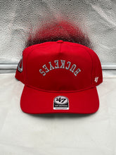Load image into Gallery viewer, Ohio State Buckeyes NCAA '47 Red Reversed Hitch Script Adjustable Snapback Hat showcasing the stylish reversed design and bold red color.