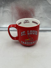 Load image into Gallery viewer, Close-up of the St Louis Cardinals Mug featuring the team's logo, ideal for enjoying your favorite beverages with team pride.