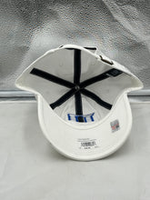 Load image into Gallery viewer, Side view of the Duke Blue Devils NCAA '47 Brand White Clean Up Adjustable Strapback Hat highlighting the strapback feature for a customizable fit.