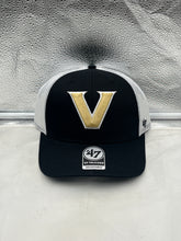 Load image into Gallery viewer, Vanderbilt Commodores NCAA '47 Brand Black Trucker Mesh Adjustable Snapback Hat showcasing team spirit with a stylish design, perfect for game day and outdoor activities.