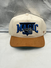 Load image into Gallery viewer, Orlando Magic NBA '47 Brand Natural Two Tone Hitch Snapback Adjustable Hat view from the front showcasing its stylish design and team colors.