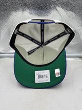 Load image into Gallery viewer, Close-up of the embroidery on the Florida Gators NCAA '47 Brand Champs Off White TT Hitch Adjustable Snapback Hat, highlighting the vibrant Florida Gators hat colors.