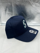 Load image into Gallery viewer, Close-up shot of the Seattle Mariners MLB '47 Brand Hitch Adjustable Snapback Hat featuring high-quality materials and craftsmanship.