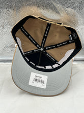 Load image into Gallery viewer, Close-up of the Minnesota Vikings NFL '47 Khaki Script Hitch Rope Snapback Adjustable Hat showcasing the script logo and premium fabric quality.