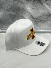 Load image into Gallery viewer, Iowa State Cyclones NCAA '47 Brand White Hitch Adjustable Snapback Hat displayed against a clean background, perfect for showcasing team pride.