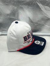 Load image into Gallery viewer, Atlanta Braves MLB '47 Brand White Two Tone Hitch Rope Adjustable Snapback Hat showcasing a stylish two-tone design with adjustable snapback closure.