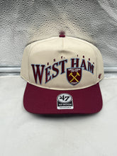 Load image into Gallery viewer, West Ham United EPL '47 Brand Natural TT Wave Hitch Adjustable Snapback Hat showcasing the iconic team colors and logo.