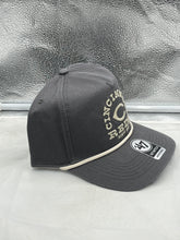 Load image into Gallery viewer, Close-up view of the Cincinnati Reds MLB '47 Brand Gray Ranchero Script Hitch Adjustable Snapback Hat demonstrating the quality stitching and adjustable snapback feature.