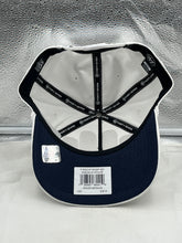 Load image into Gallery viewer, A side angle of the Denver Broncos NFL '47 White Script Hitch Rope Snapback Adjustable Hat, emphasizing its adjustable snapback feature and comfortable fit.