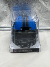 Load image into Gallery viewer, Detroit Lions NFL Riddell Speed Blue Rave Alternate Replica Mini Helmet displayed in a sports memorabilia collection, ideal for fans and gifts.