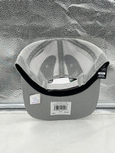 Load image into Gallery viewer, Philadelphia Eagles NFL '47 Brand Throwback Gray Trucker Adjustable Hat angled view emphasizing the adjustable strap and classic trucker style.