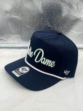 Load image into Gallery viewer, Notre Dame Fighting Irish NCAA '47 Navy Script Hitch Adjustable Snapback Hat showcasing its stylish navy design and script detailing.