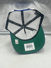 Load image into Gallery viewer, Model wearing the Florida Gators NCAA '47 Brand White Two Tone Script Hitch Adjustable Hat at a casual gathering, demonstrating its versatility and stylish appeal.