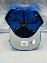 Load image into Gallery viewer, Detroit Lions NFL '47 Brand Blue Rope Hitch Snapback Adjustable Hat displayed outdoors, emphasizing its durable fabric and trendy design for sports fans.
