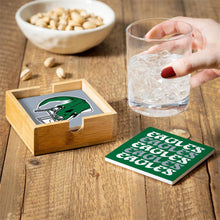 Load image into Gallery viewer, Stylish Philadelphia Eagles Coasters, part of the NFL Throwback Set by Evergreen Enterprises, designed to protect surfaces while displaying team pride.