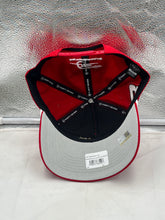 Load image into Gallery viewer, Dale Earnhardt Jr. #8 '47 Brand Red Budweiser Rope Hitch Adjustable Snapback Hat displayed on a flat surface highlighting its durable construction.